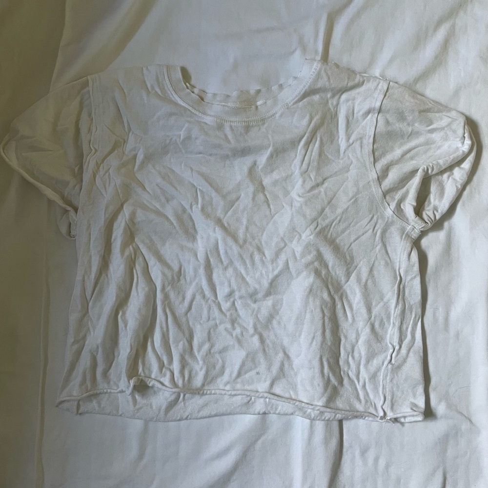 We the free free people cropped tee in white